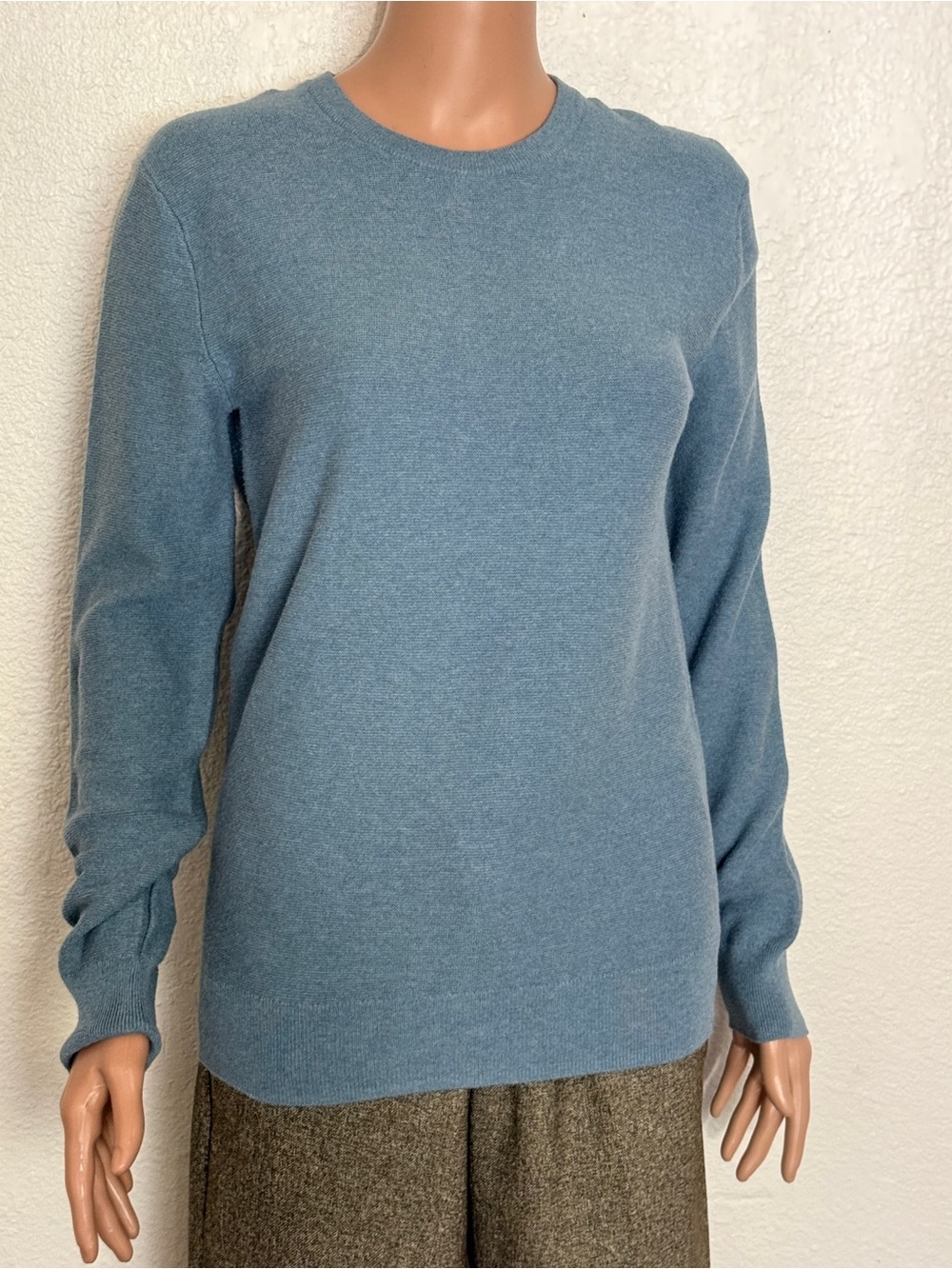 J.Crew 100% Cotton Crewneck Sweater Light Blue Fine Knit